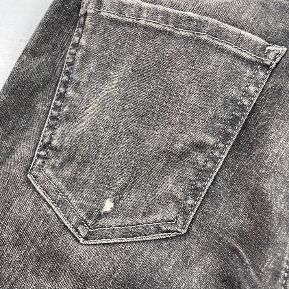 Zara Jean Women Size 8 Distressed Skinny Gray Wash Denim Straight leg mid rise - Picture 13 of 14